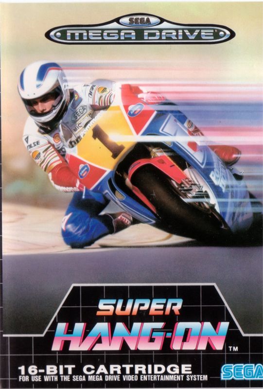 Super Hang-On box art for Sega Mega Drive